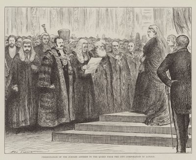 Presentation of the Jubilee Address to the Queen from the City Corporation of London by Henry Stephen Ludlow